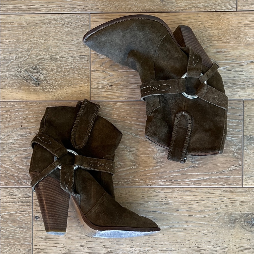 Isabel Marant Etoile Brown Suede Heeled Western Boots